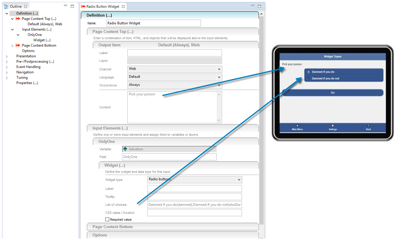 CXP 17 - Using Radio Button Widgets