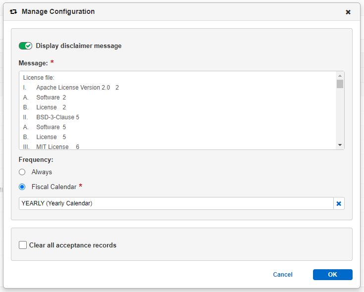 Alvaria Workforce Management™ - Disclaimer Manager