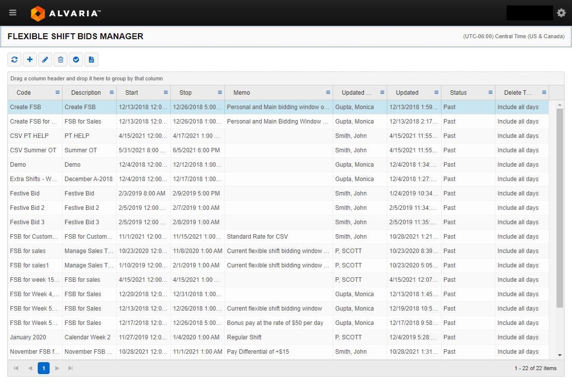Alvaria Documentation - Flexible Shift Bids Manager